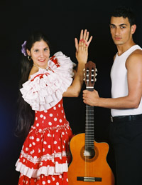 flamenco gitarist en danseres